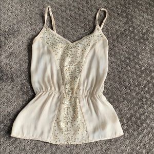Gold sequin satin camisole